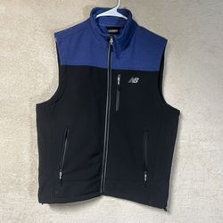 New Balance Fleece Vest Mens Medium Black Blue