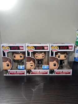 3 NEW Dexter Morgan Funko Pops EXCLUSIVE BLOODY & Syringe #1697 #1944 #1965 Horror Television TV