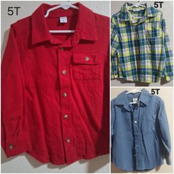 SIZE 5 BOY CLOTHES BUTTON-DOWN SHIRTS (ROPA CAMISAS MANGA LARGA PARA NIÑO TALLA 5 AÑOS)