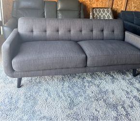 Crosby St. Hadley Tufted Back Sofa, Charcoal Grey