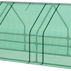 9x3x3 ft Mini Greenhouse with Green PE Cover UV-Protected Roll-Up Zipper Doors, Ideal for Indoor or Outdoor Use on Raised Garden Beds