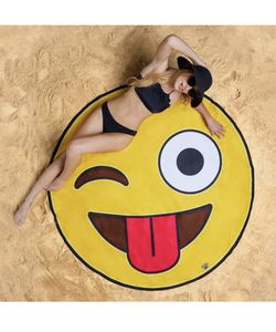 Bigmouth Emoji Beach Blanket and Towel