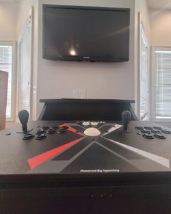 X ARCADE Tank Stick GAMES. Comes with 32" TV Pac Man Galaga Mario Not FREE Mancave