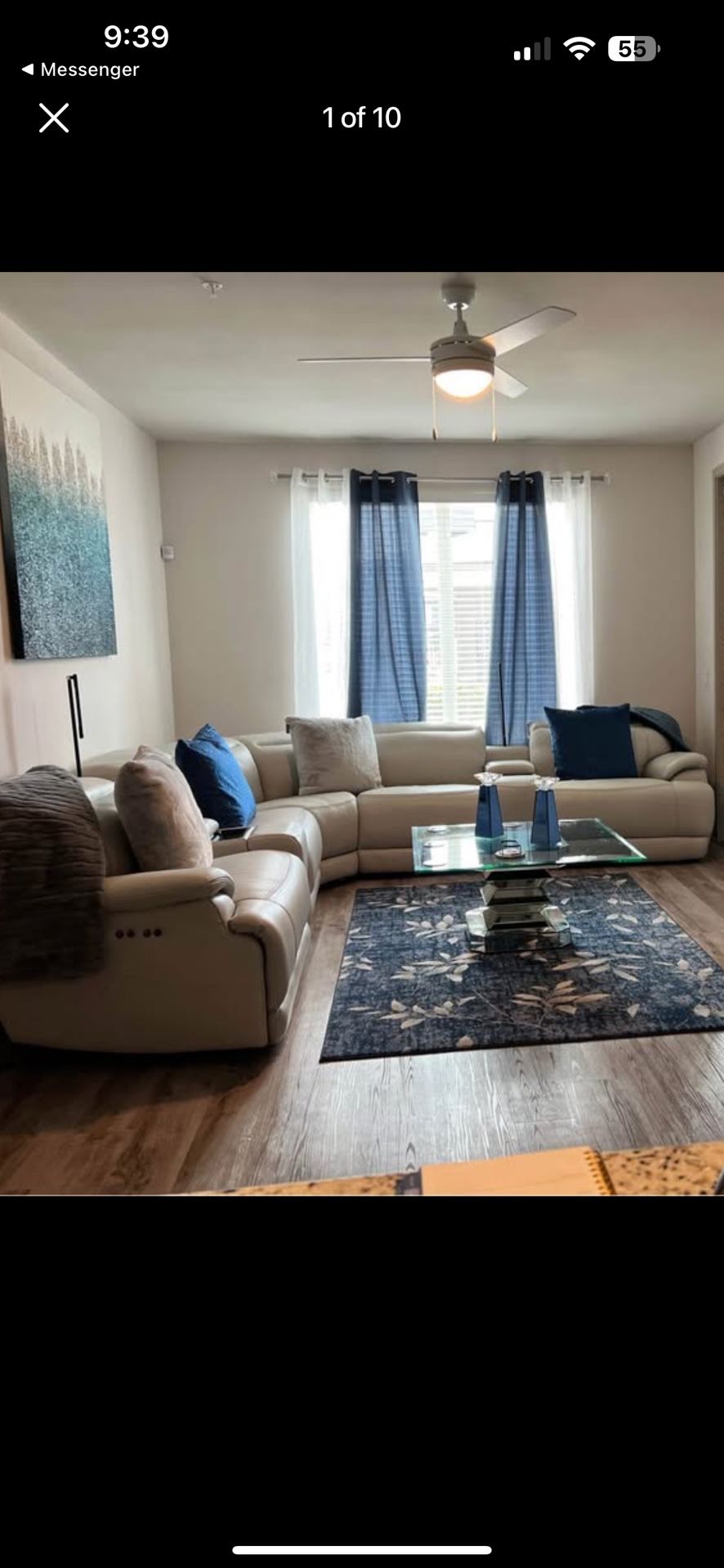 Reclining  Whitish Grey Sectional