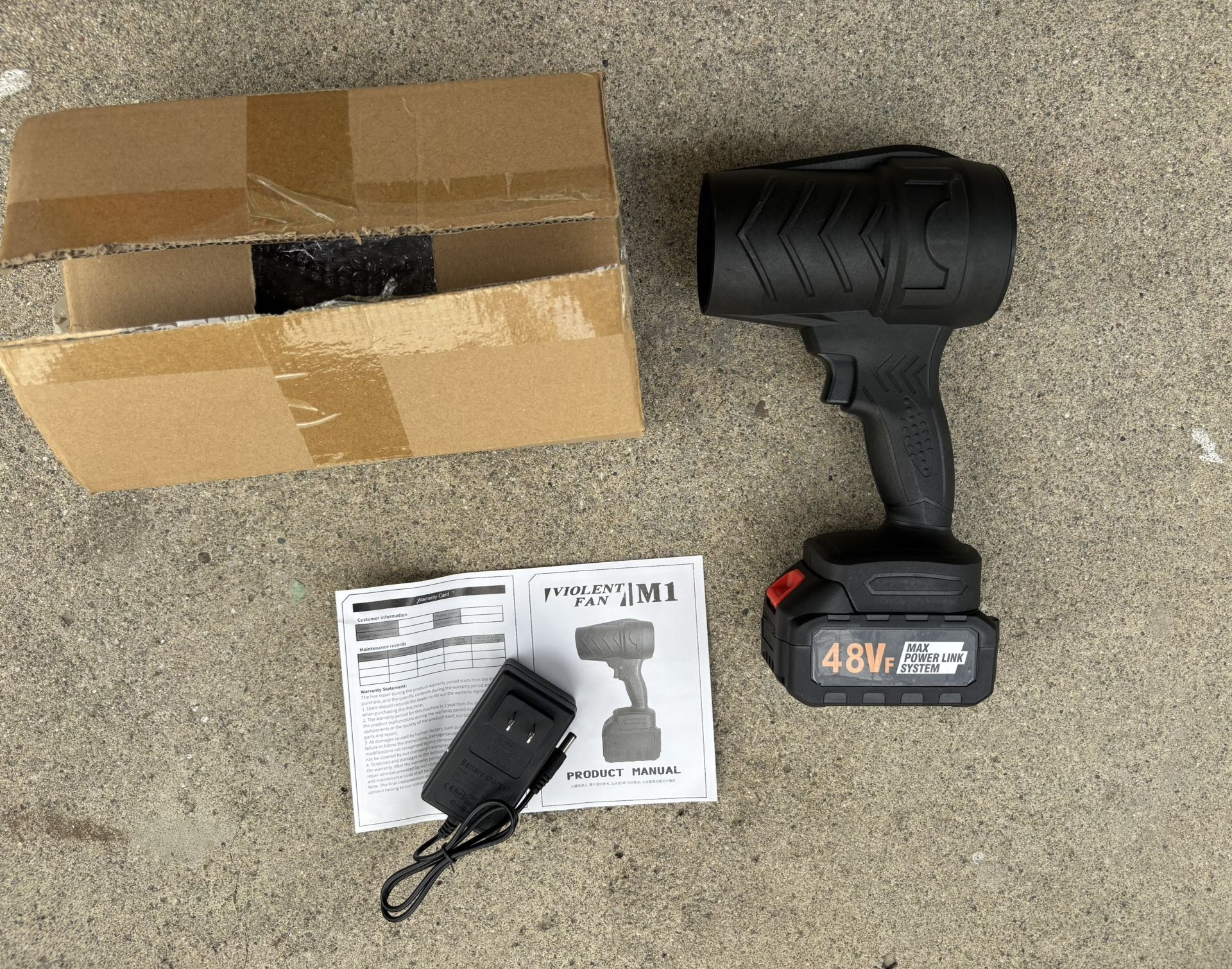 Cordless Leaf Blower, Handheld Mini Blower- 48V Electric Portable Blower with (1) Battery & Charger