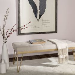 Safavieh Marcella Bench (gold/beige)