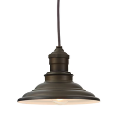 allen + roth Hainsbrook 1 -Light Aged bronze Industrial Metal Cone Mini Hanging Pendant Light
