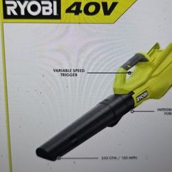 New Ryobi 40V Battery Leaf Blower 120mph 550CFM