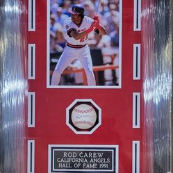 Angels Rod Carew Signed, JSA-Certified, Premium-Shadowboxed Framed Baseball 