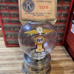 Gumball Machine Ford 1 Cent With Sign Topper