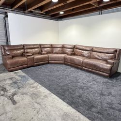 Genuine Leather Power Electric Sectional Couch 