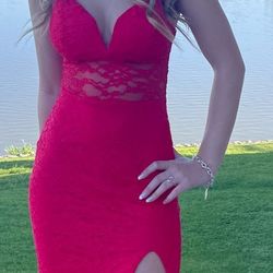 Davids Bridal Red Dress - Prom, Homecoming, Party