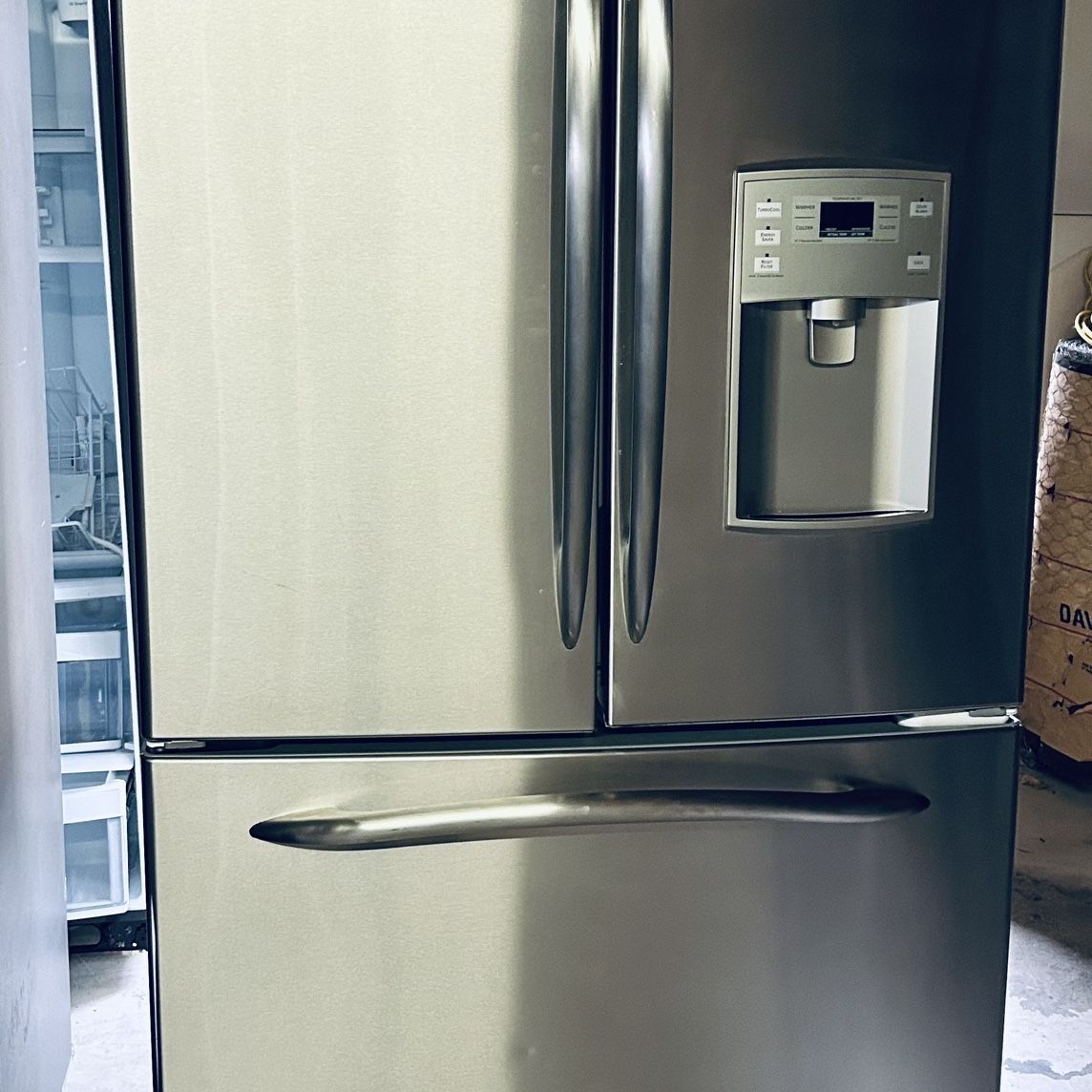 3 Door GE Refrigerator With Internal Ice Maker And Water Dispenser