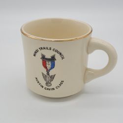 Boy Scouts of America BSA Coffee Mug Class of Eagles Minsi Trails Council 1980's