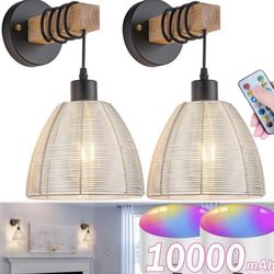 Wall Scones With Rechargeable Bulbs And Remote