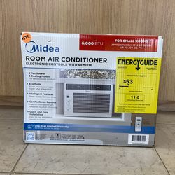 MIDEA ROOM AIR CONDITIONER 6,000 BTU 250 SQ. FT.