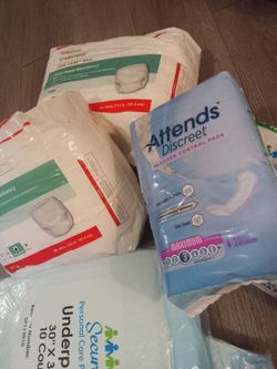 Adult pampers. Pads. And undermats