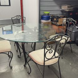 Elegant Large Dining Table w/4 Chairs