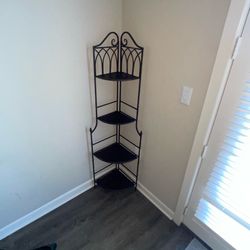 Metal and wood Corner Folding Shelf
