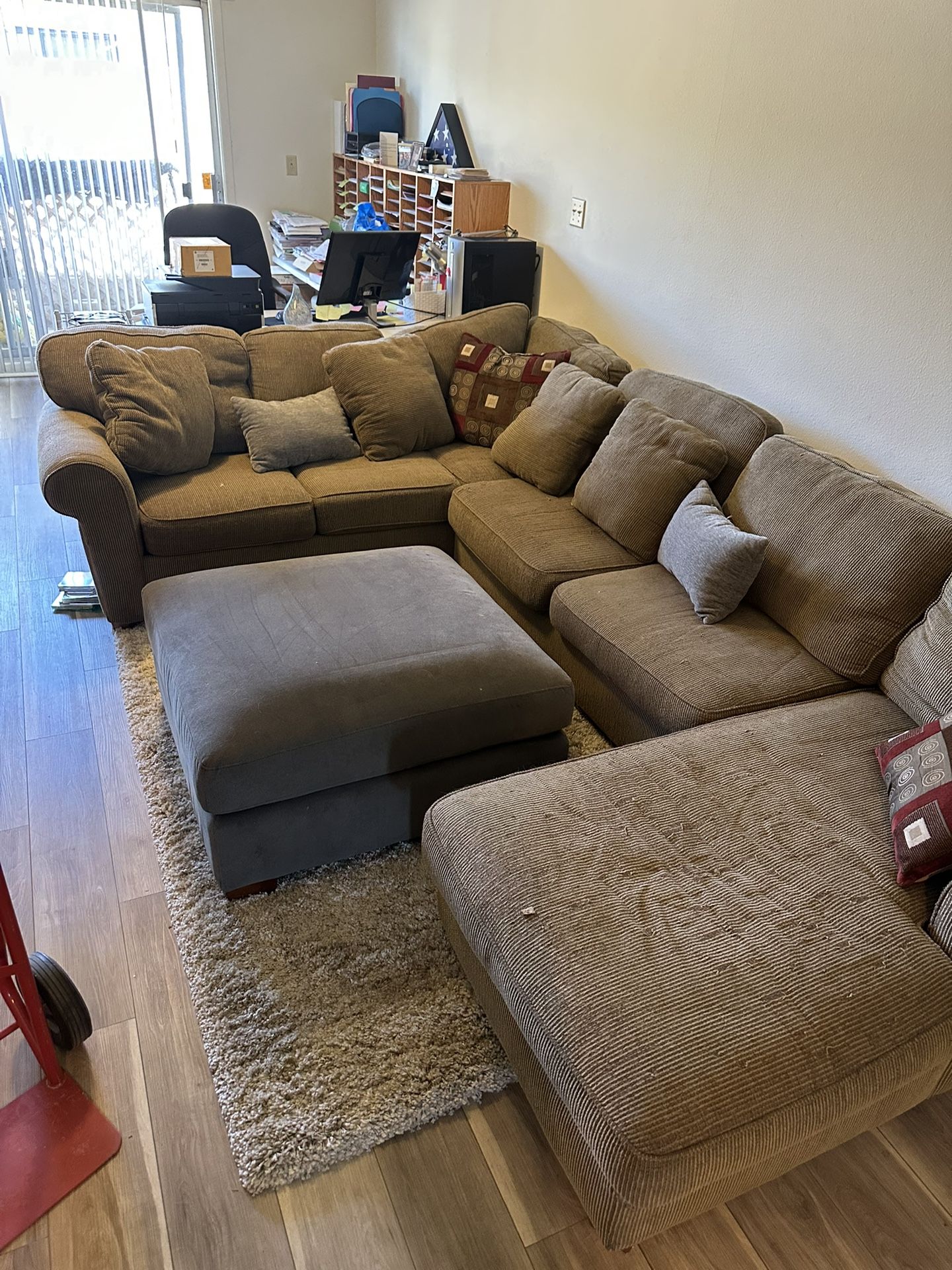 Sectional Couch Sofa, And Ottoman Chaise Lounge