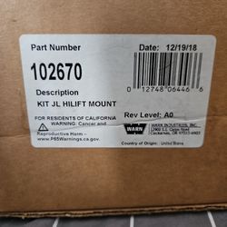 Warn Hi-Lift Mounting Bracket (P/N 102670)