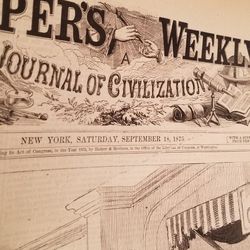 Harper's Weekly Antique Art And Newspaper 