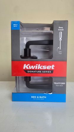 Kwikset
Trafford Matte Black Reversible Round Straight Bed/Bath Door Handle