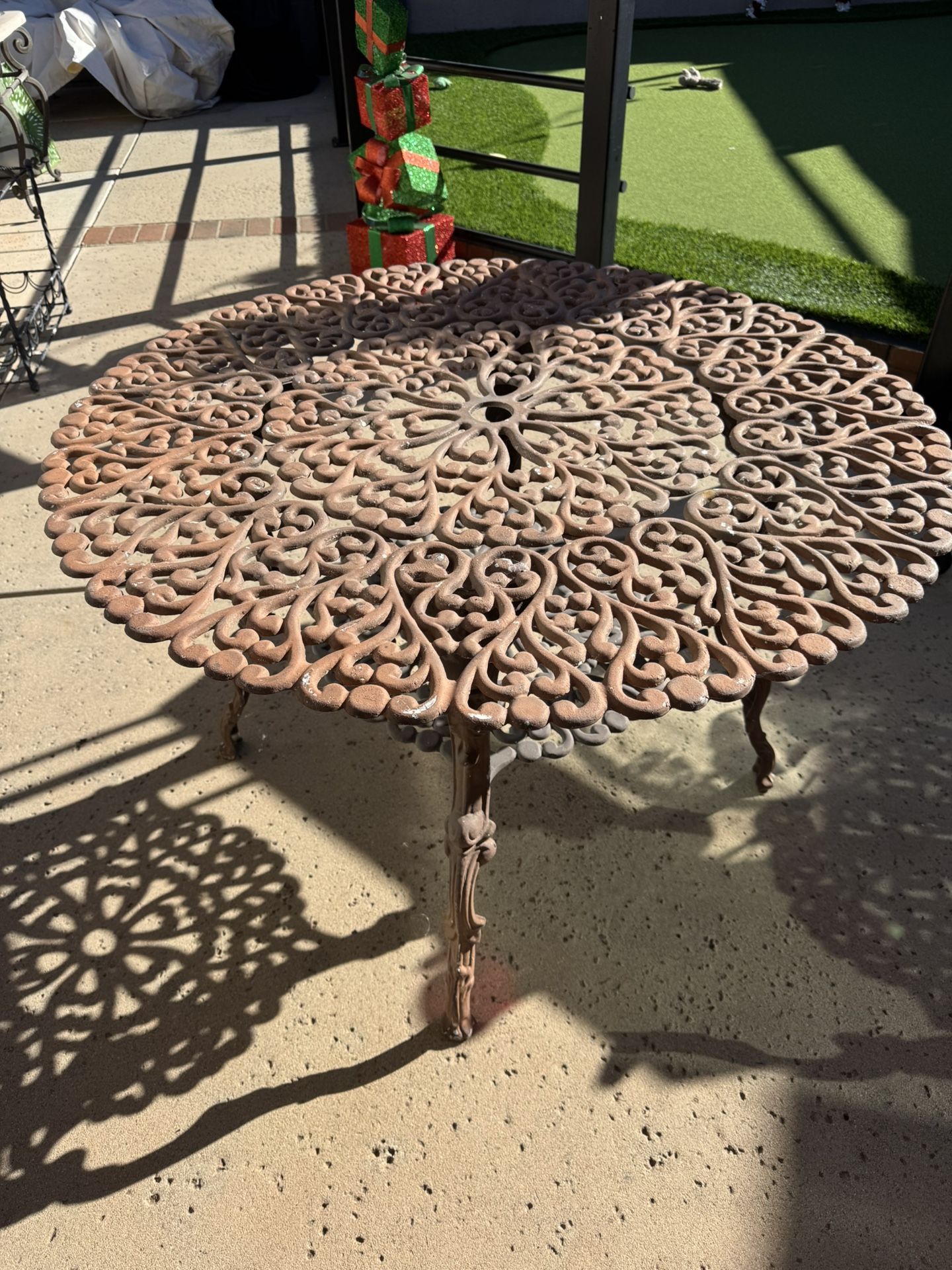  Vintage Cast Iron Table 