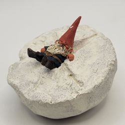 Vtg 1994 Enesco Klaus Wickl "Henry" Gnome Figurine Snowball Snow Angel 2.5"