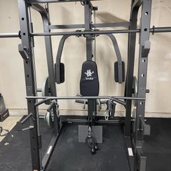 Vesta Fitness Smith Machine 1001 w/Bench Attachment | 245lb Cast Iron Olympic Weights | 7ft Olympic Bar | Fitness | Gym Equipment | FREE DELIVERY 🚚 
