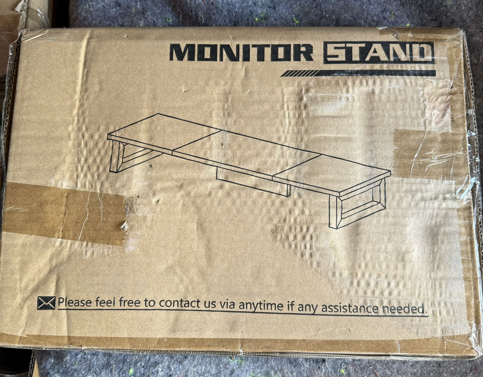 WESTREE Dual Monitor Stand Riser Computer Desktop Storage Laptop Printer TV