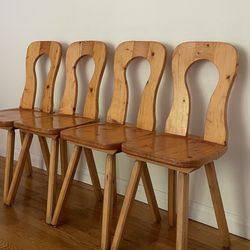 Vintage French Brutalist Dining Chairs 
