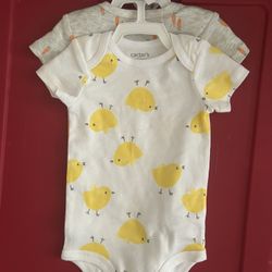 Carter's Just One You Baby Unisex 2pk Chick & Carrot Bodysuit Newborn