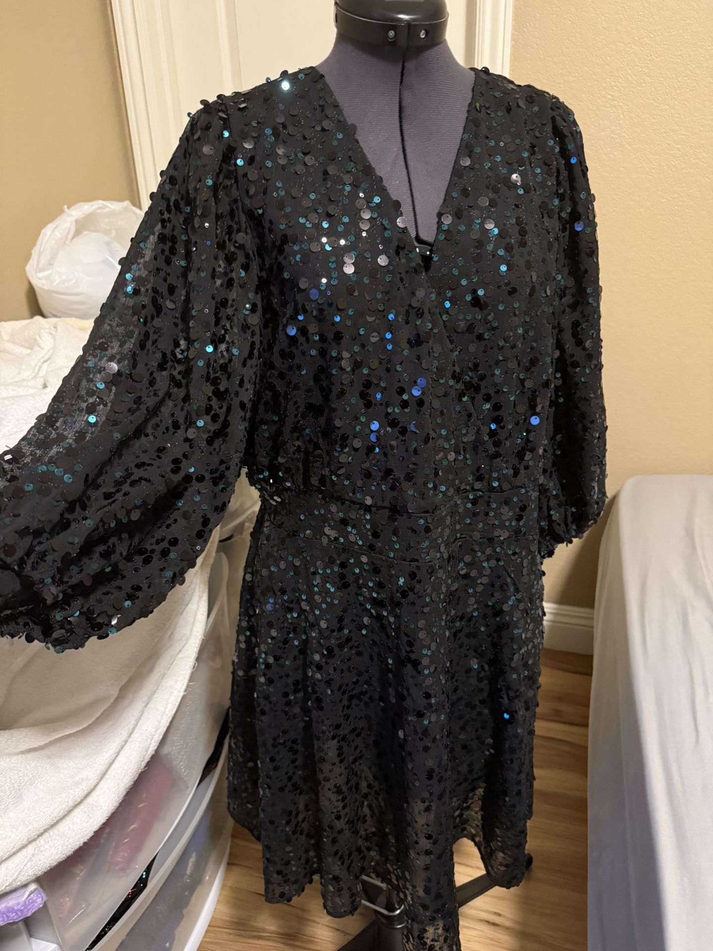 New Black Sequin Dress