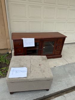 Free tv console and ottoman.