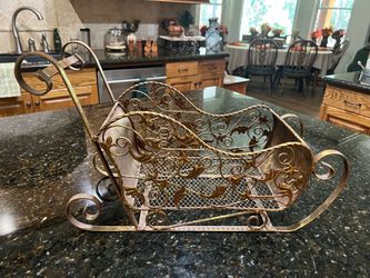 Vintage Style Metal Decorative Sleigh