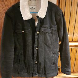Hollister Mens Lg Sherpa Lined Jacket