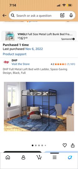 Full size loft bed black
