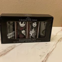 Nightmare Before Christmas Glassware Set Of 4