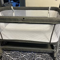 Grey Bedside Baby Sleeper