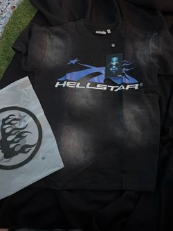 black/blue hellstar tshirt