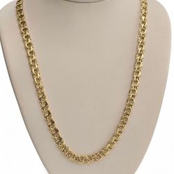10kt Real Gold Solid Chino Link Chain 5mm18 Inches