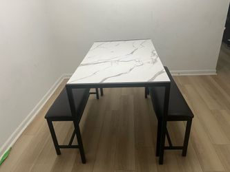 Dining table with bench