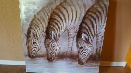 Zebra Wall Art 23.5"x23.5 inches