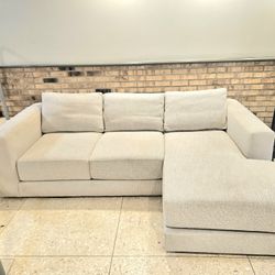 Crate And Barrel Reversible Chaise Couch Sofa 