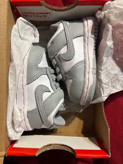 BRAND NEW Infant Nike dunks- grey/white Size 2