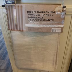 Cherice Beige Blackout Grommet Curtin Panels.