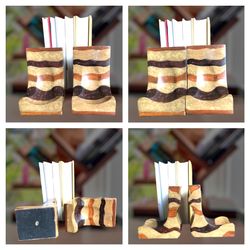 Brown Bookend Holder Stands