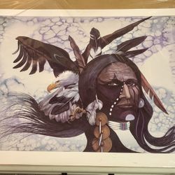 Arthur Armstrong Beautiful Print of Ojibwe and Eagle