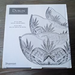 Dublin Collection Crystal Serving Bowls - Set of 3